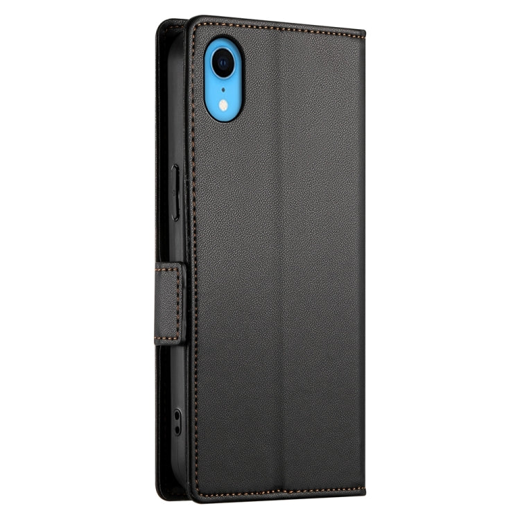For iPhone XR Side Buckle Magnetic Frosted Leather Phone Case