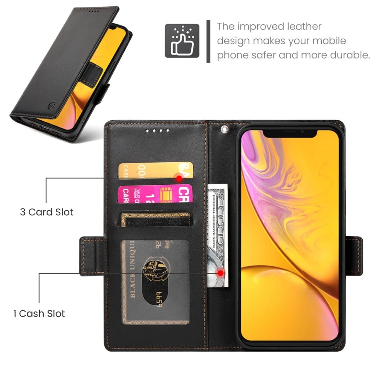 For iPhone XR Side Buckle Magnetic Frosted Leather Phone Case