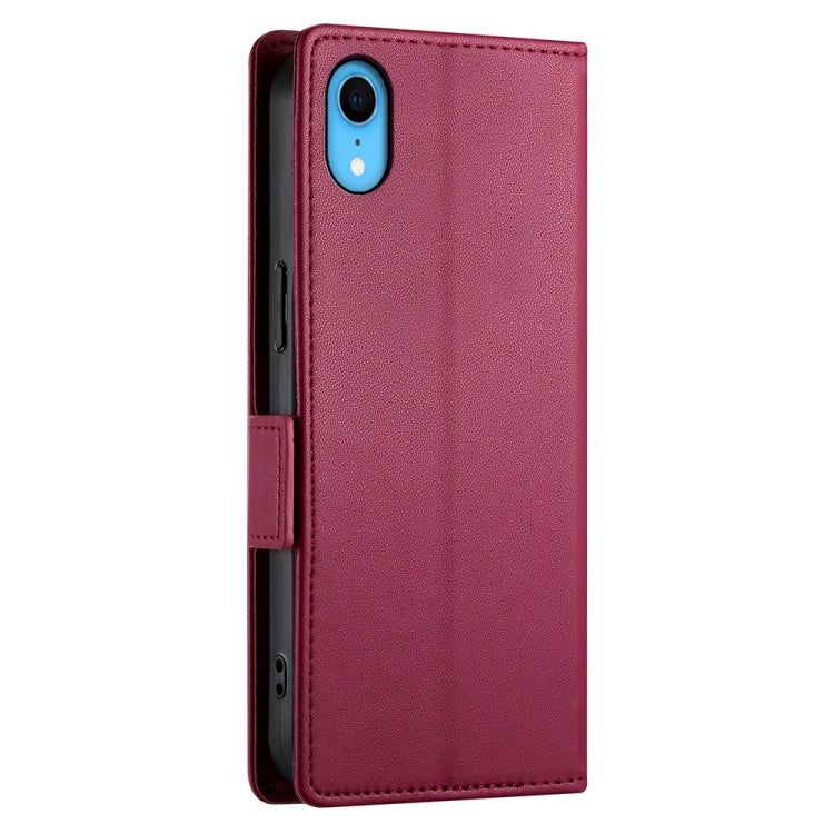 For iPhone XR Side Buckle Magnetic Frosted Leather Phone Case