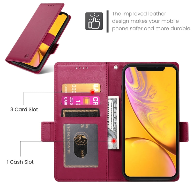 For iPhone XR Side Buckle Magnetic Frosted Leather Phone Case