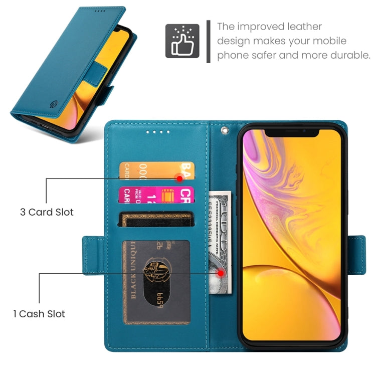 For iPhone XR Side Buckle Magnetic Frosted Leather Phone Case