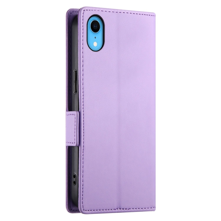 For iPhone XR Side Buckle Magnetic Frosted Leather Phone Case