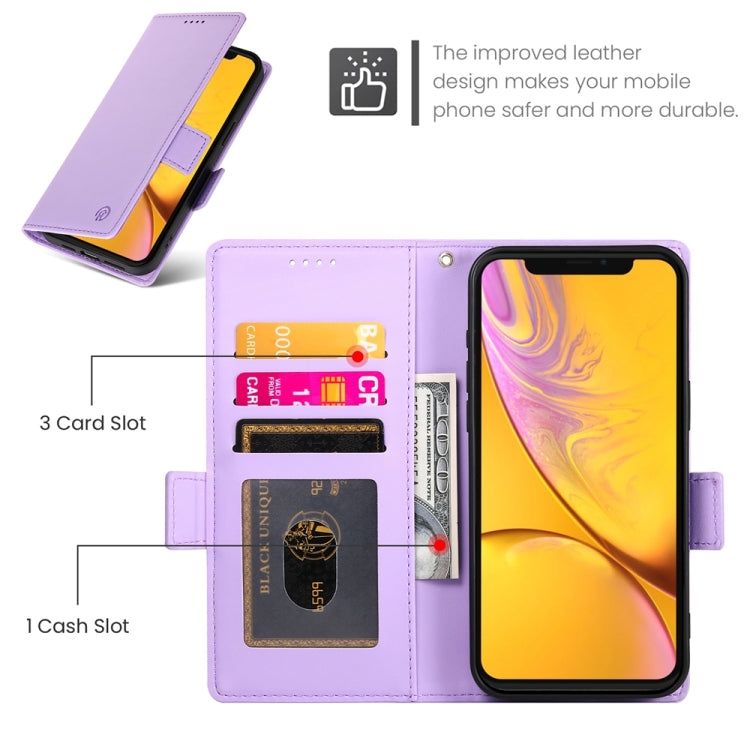 For iPhone XR Side Buckle Magnetic Frosted Leather Phone Case