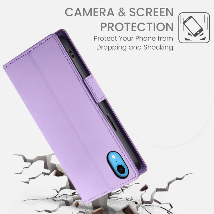 For iPhone XR Side Buckle Magnetic Frosted Leather Phone Case