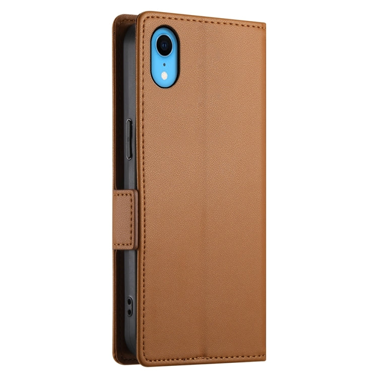 For iPhone XR Side Buckle Magnetic Frosted Leather Phone Case