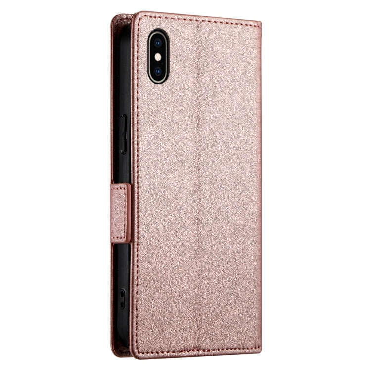 For iPhone XS Max Side Buckle Magnetic Frosted Leather Phone Case