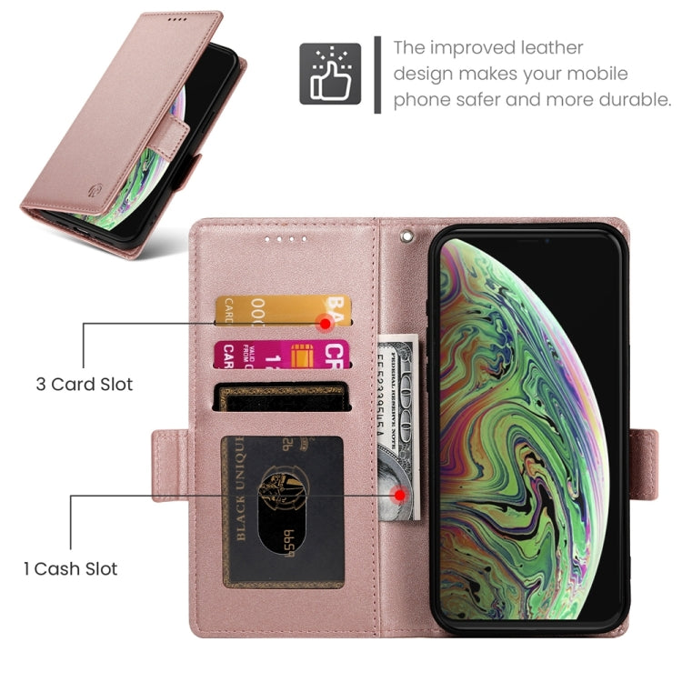 For iPhone XS Max Side Buckle Magnetic Frosted Leather Phone Case