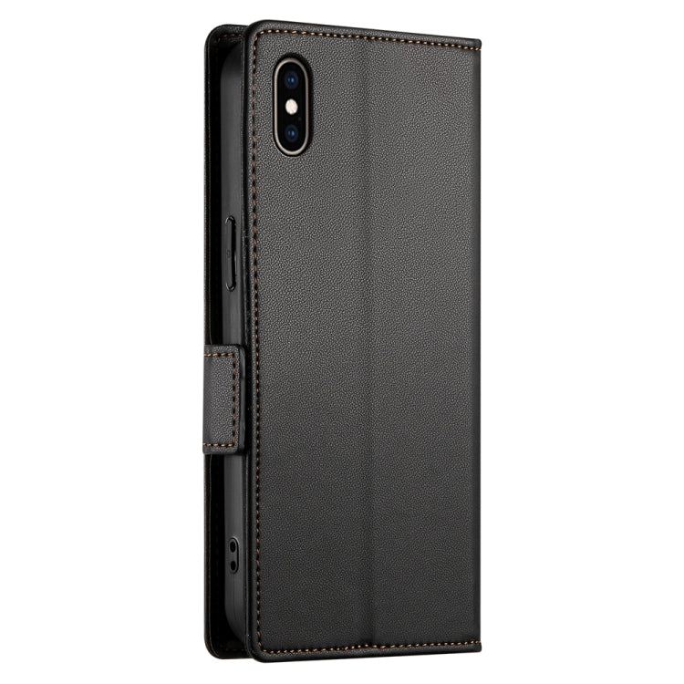 For iPhone XS Max Side Buckle Magnetic Frosted Leather Phone Case