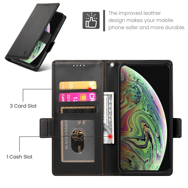 For iPhone XS Max Side Buckle Magnetic Frosted Leather Phone Case