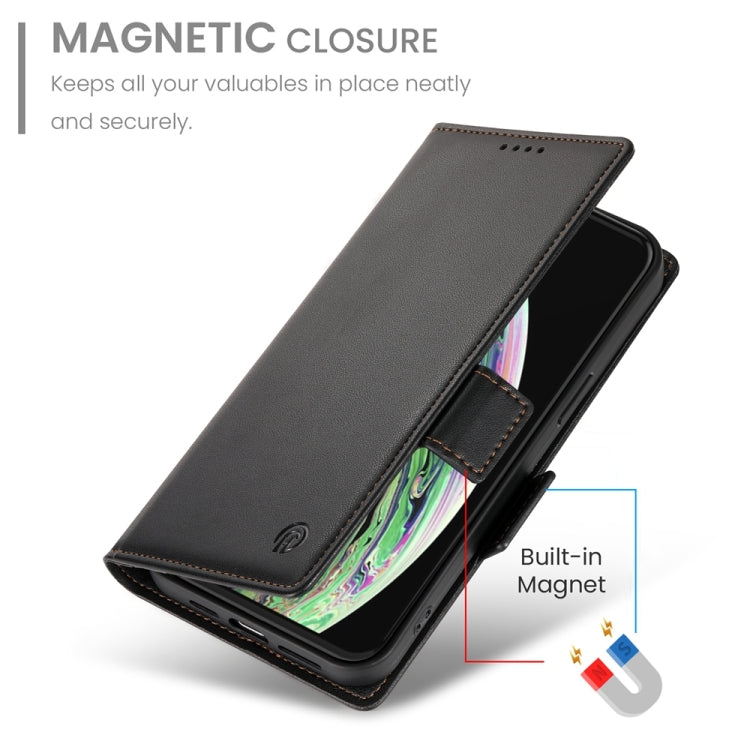 For iPhone XS Max Side Buckle Magnetic Frosted Leather Phone Case