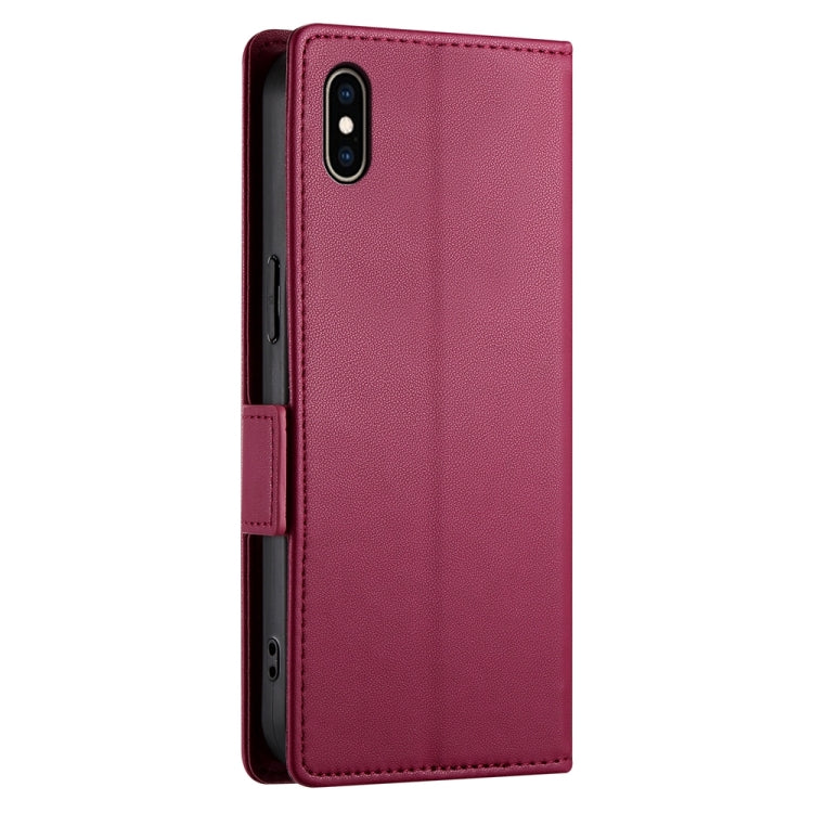 For iPhone XS Max Side Buckle Magnetic Frosted Leather Phone Case