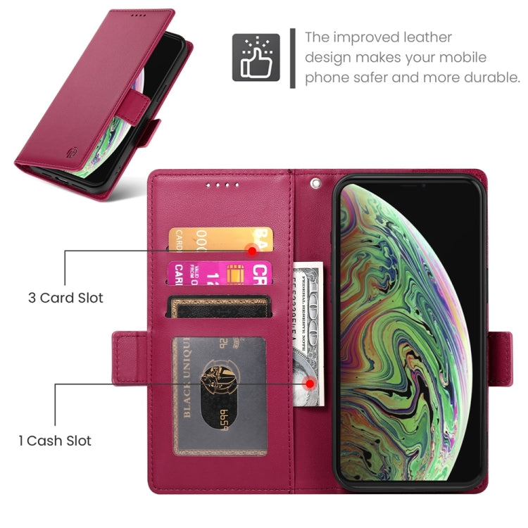 For iPhone XS Max Side Buckle Magnetic Frosted Leather Phone Case