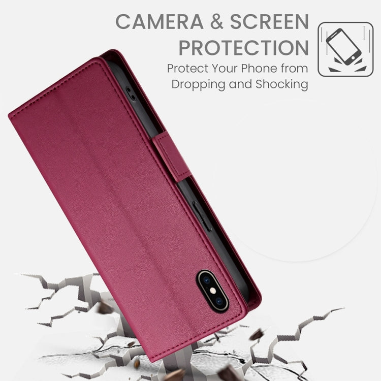 For iPhone XS Max Side Buckle Magnetic Frosted Leather Phone Case