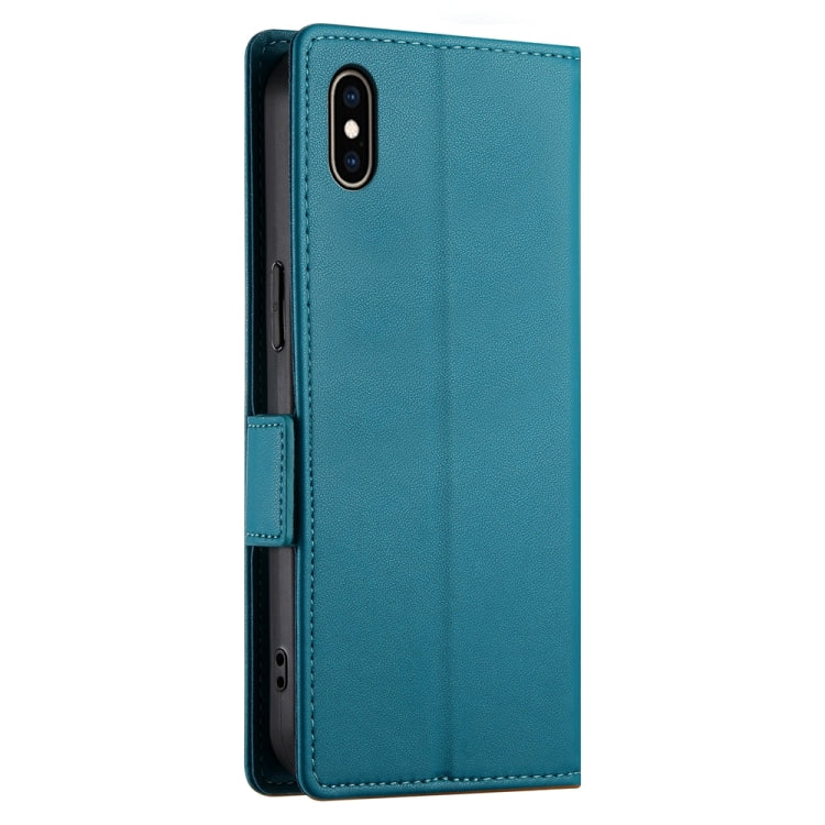 For iPhone XS Max Side Buckle Magnetic Frosted Leather Phone Case