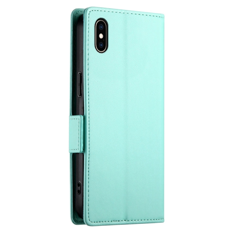 For iPhone XS Max Side Buckle Magnetic Frosted Leather Phone Case