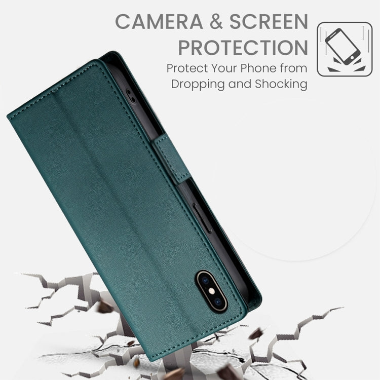 For iPhone XS Max Side Buckle Magnetic Frosted Leather Phone Case