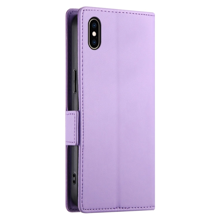 For iPhone XS Max Side Buckle Magnetic Frosted Leather Phone Case