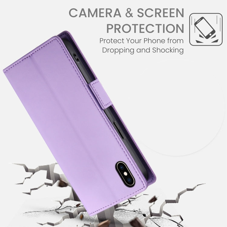 For iPhone XS Max Side Buckle Magnetic Frosted Leather Phone Case