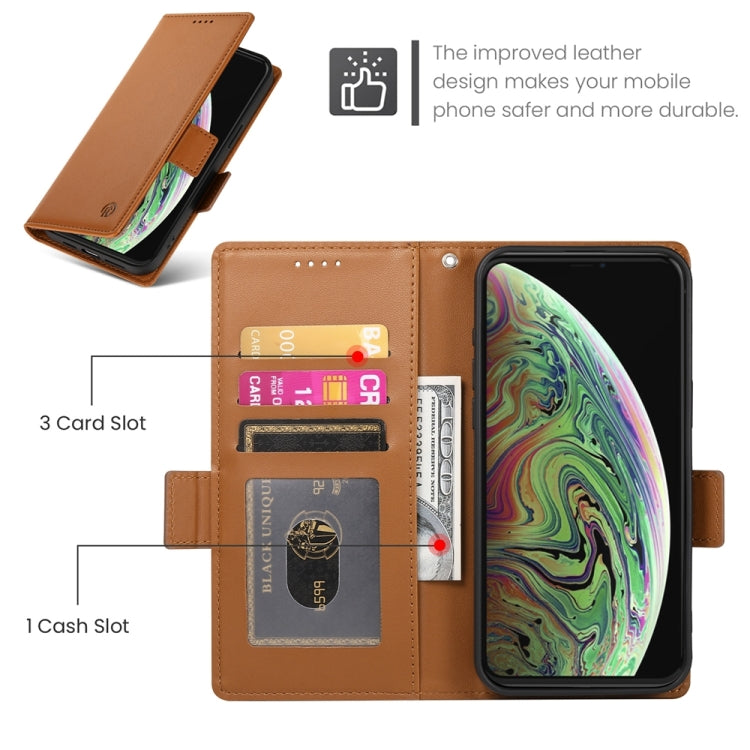 For iPhone XS Max Side Buckle Magnetic Frosted Leather Phone Case