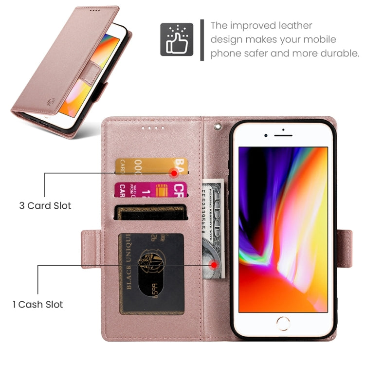 For iPhone 8 Plus / 7 Plus Side Buckle Magnetic Frosted Leather Phone Case