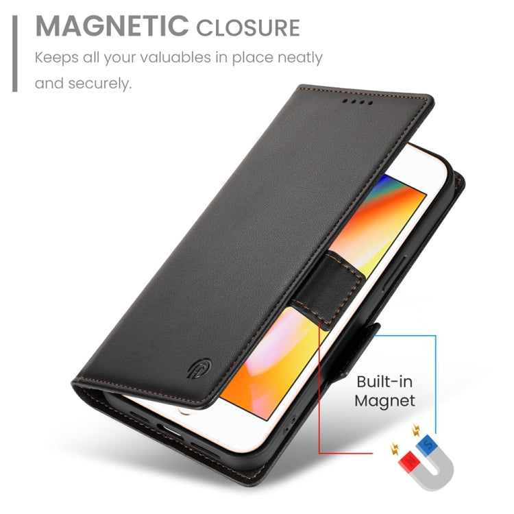 For iPhone 8 Plus / 7 Plus Side Buckle Magnetic Frosted Leather Phone Case