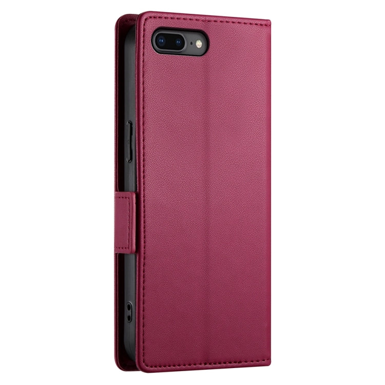 For iPhone 8 Plus / 7 Plus Side Buckle Magnetic Frosted Leather Phone Case