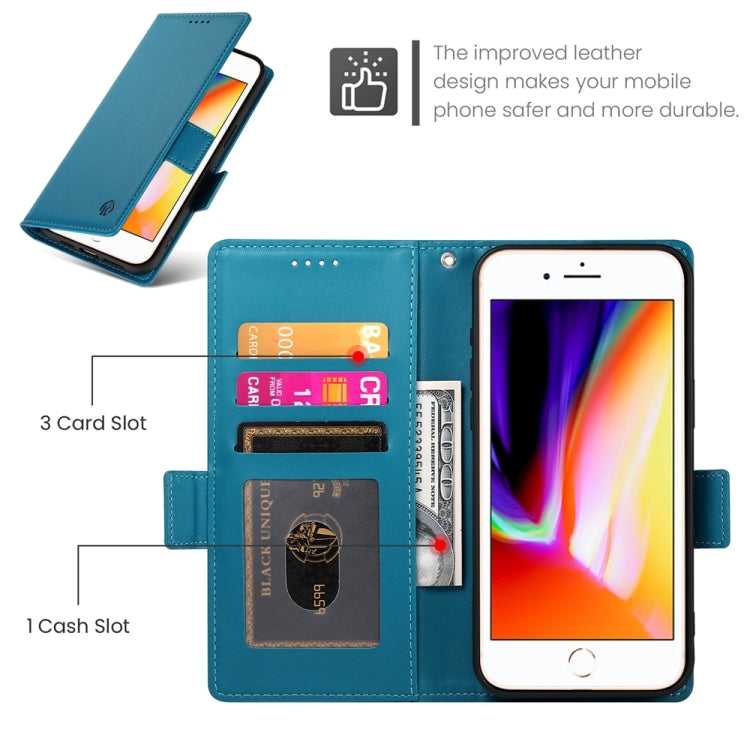 For iPhone 8 Plus / 7 Plus Side Buckle Magnetic Frosted Leather Phone Case