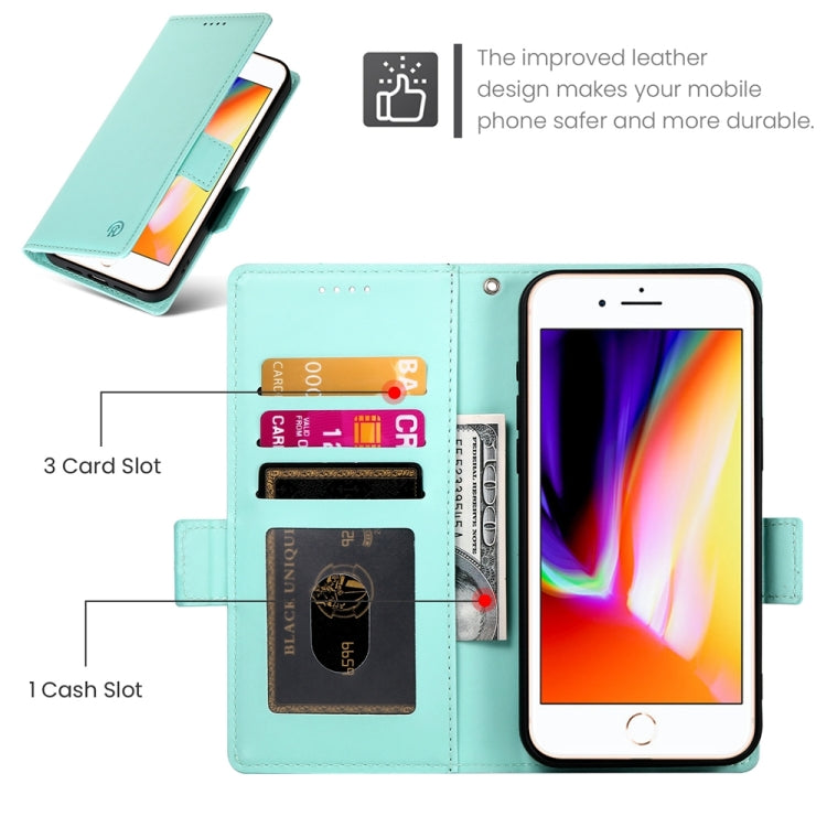 For iPhone 8 Plus / 7 Plus Side Buckle Magnetic Frosted Leather Phone Case