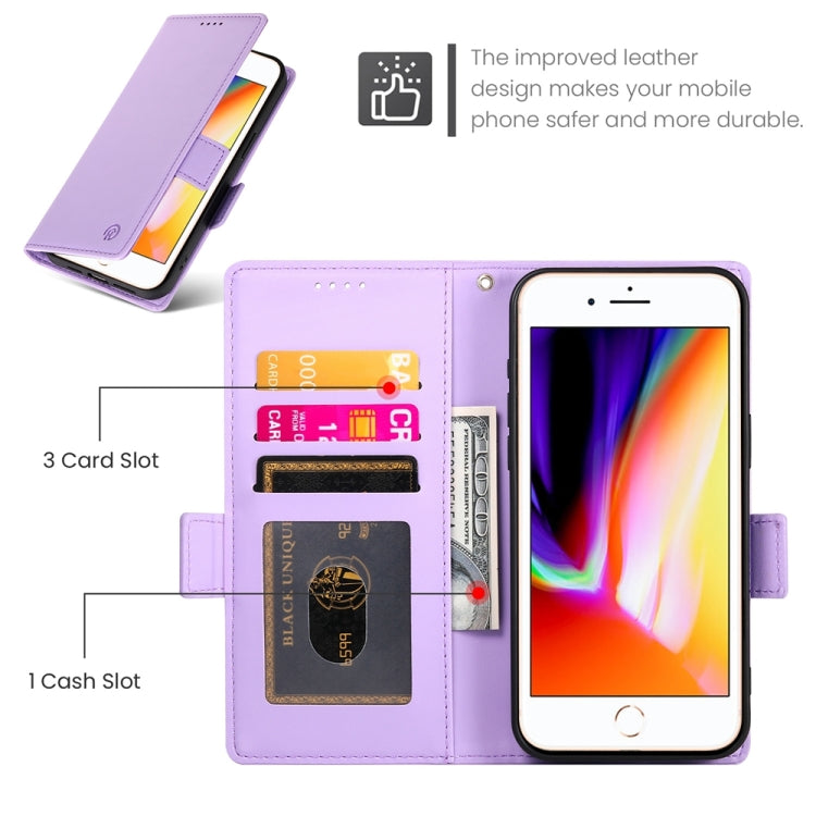 For iPhone 8 Plus / 7 Plus Side Buckle Magnetic Frosted Leather Phone Case