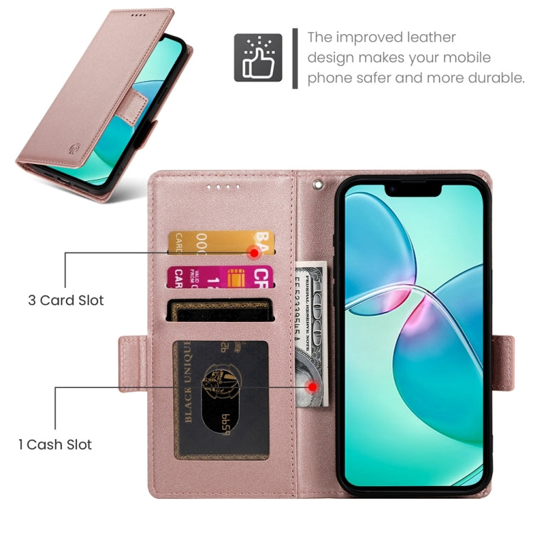 For iPhone 17e / 16e Side Buckle Magnetic Frosted Leather Phone Case