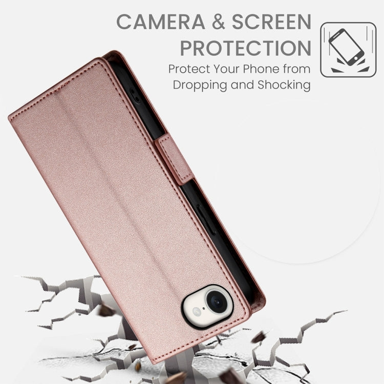 For iPhone 17e / 16e Side Buckle Magnetic Frosted Leather Phone Case