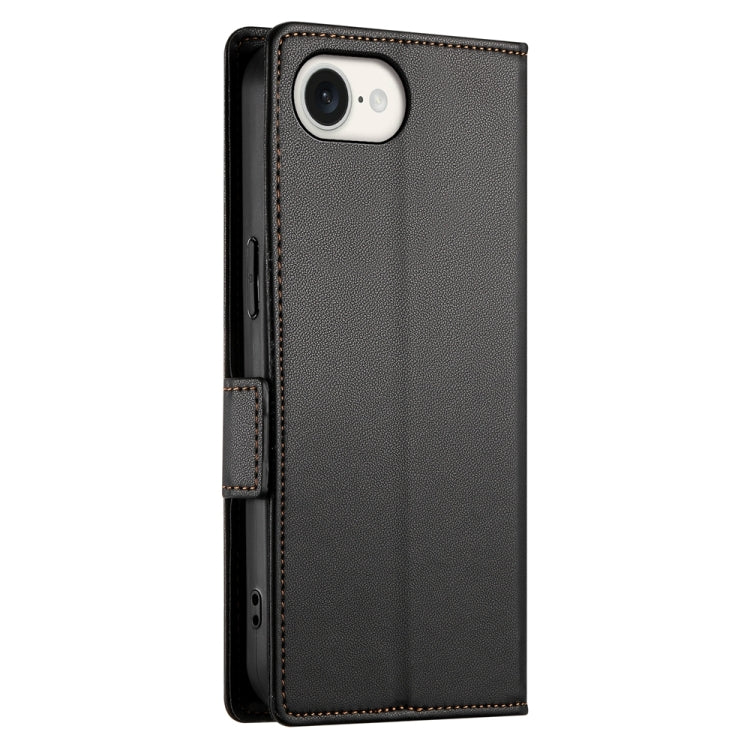 For iPhone 17e / 16e Side Buckle Magnetic Frosted Leather Phone Case