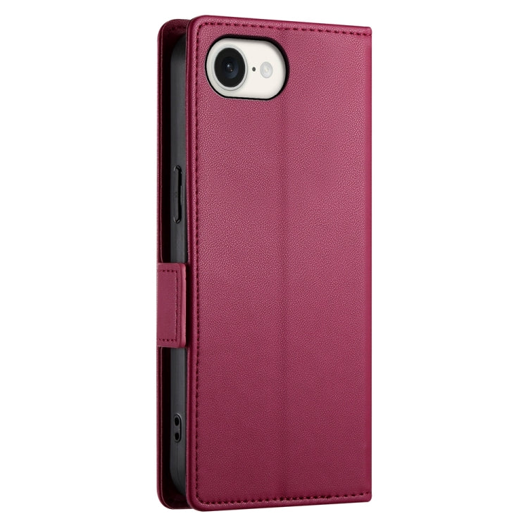 For iPhone 17e / 16e Side Buckle Magnetic Frosted Leather Phone Case