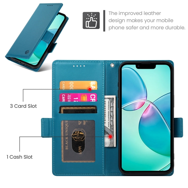 For iPhone 17e / 16e Side Buckle Magnetic Frosted Leather Phone Case
