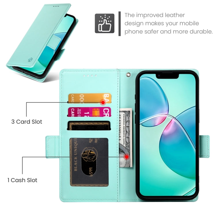 For iPhone 17e / 16e Side Buckle Magnetic Frosted Leather Phone Case