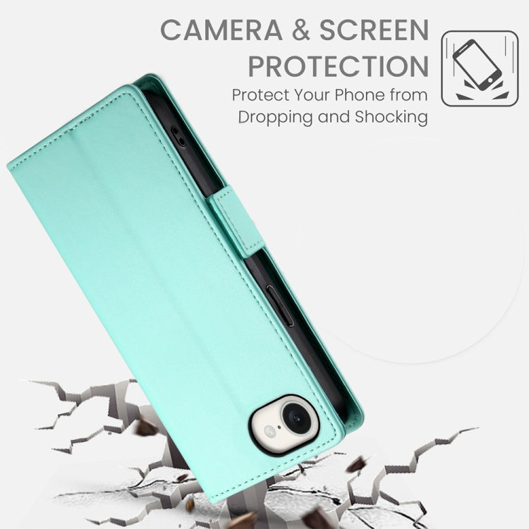For iPhone 17e / 16e Side Buckle Magnetic Frosted Leather Phone Case