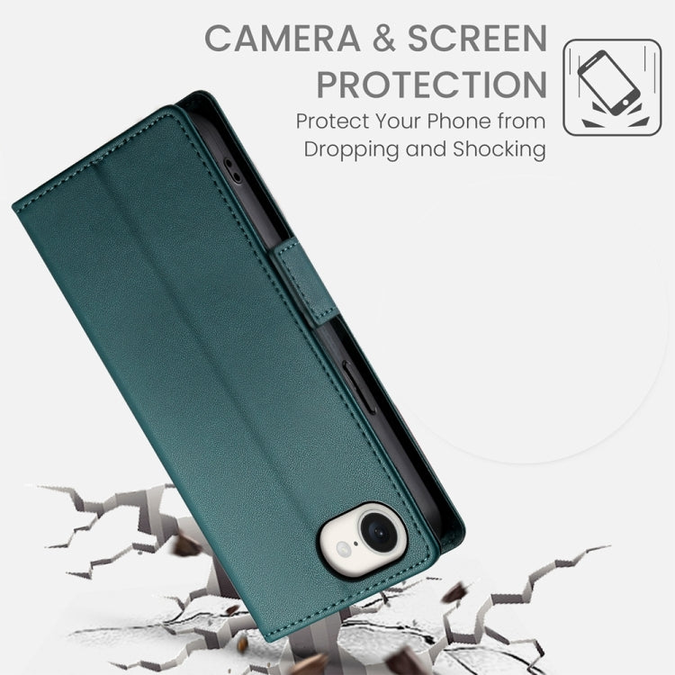 For iPhone 17e / 16e Side Buckle Magnetic Frosted Leather Phone Case