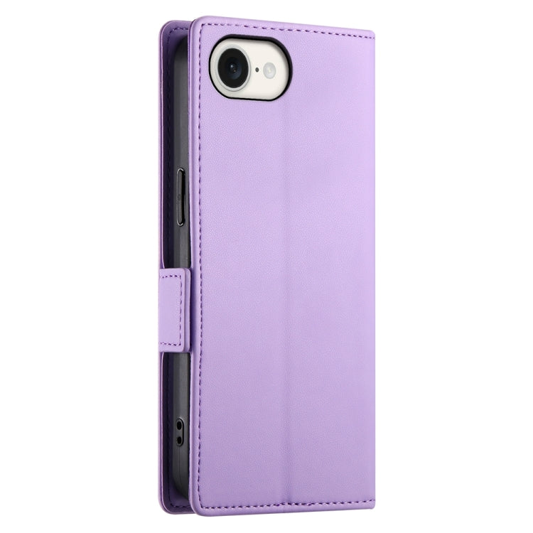 For iPhone 17e / 16e Side Buckle Magnetic Frosted Leather Phone Case