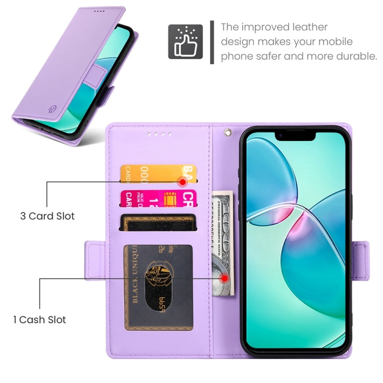 For iPhone 17e / 16e Side Buckle Magnetic Frosted Leather Phone Case