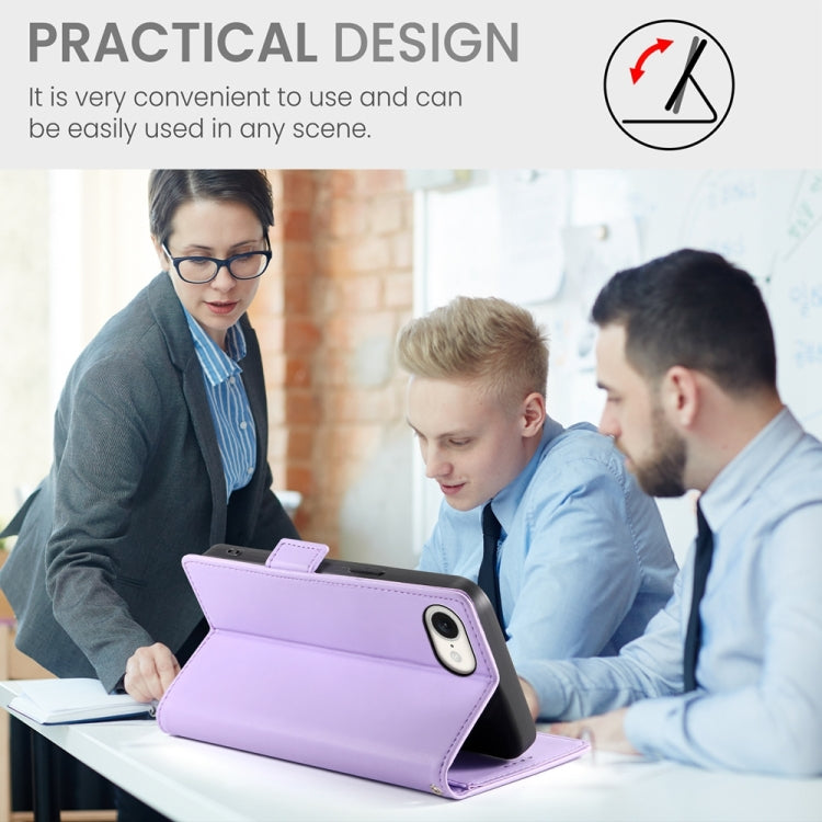 For iPhone 17e / 16e Side Buckle Magnetic Frosted Leather Phone Case
