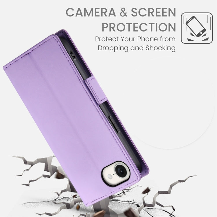 For iPhone 17e / 16e Side Buckle Magnetic Frosted Leather Phone Case