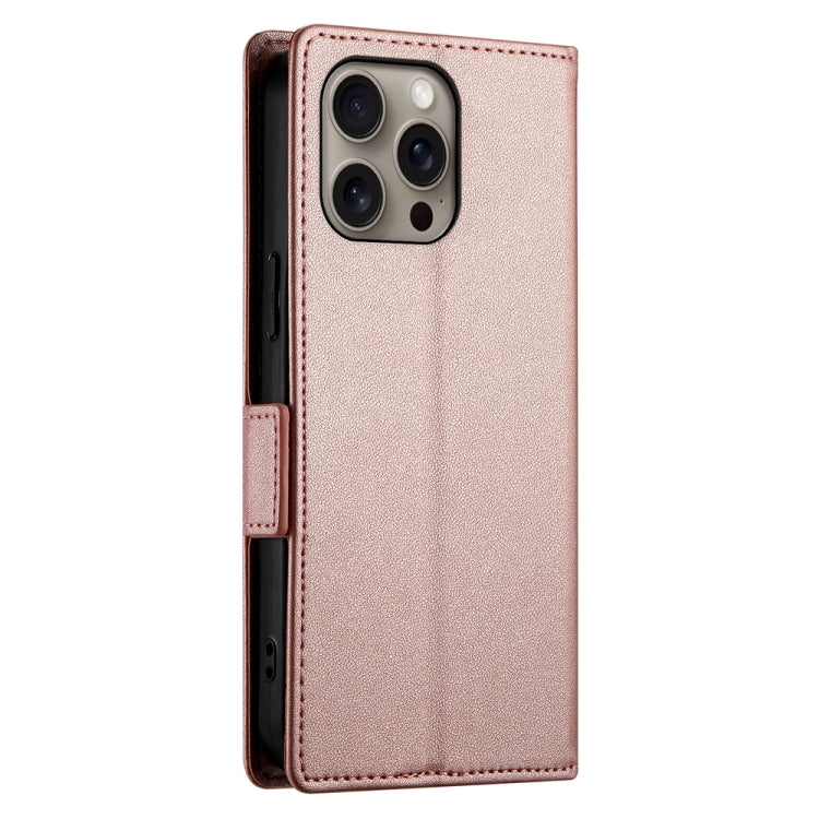 For iPhone 16 Pro Max Side Buckle Magnetic Frosted Leather Phone Case