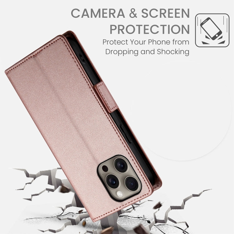For iPhone 16 Pro Max Side Buckle Magnetic Frosted Leather Phone Case