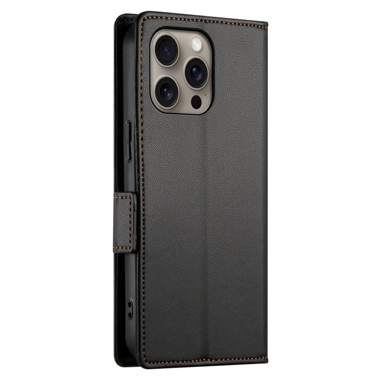 For iPhone 16 Pro Max Side Buckle Magnetic Frosted Leather Phone Case