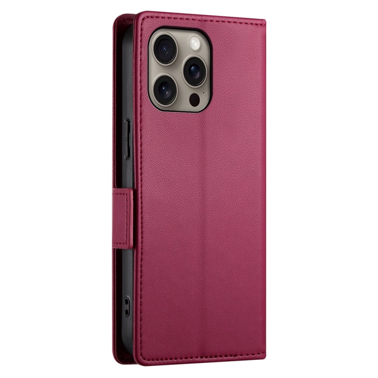 For iPhone 16 Pro Max Side Buckle Magnetic Frosted Leather Phone Case