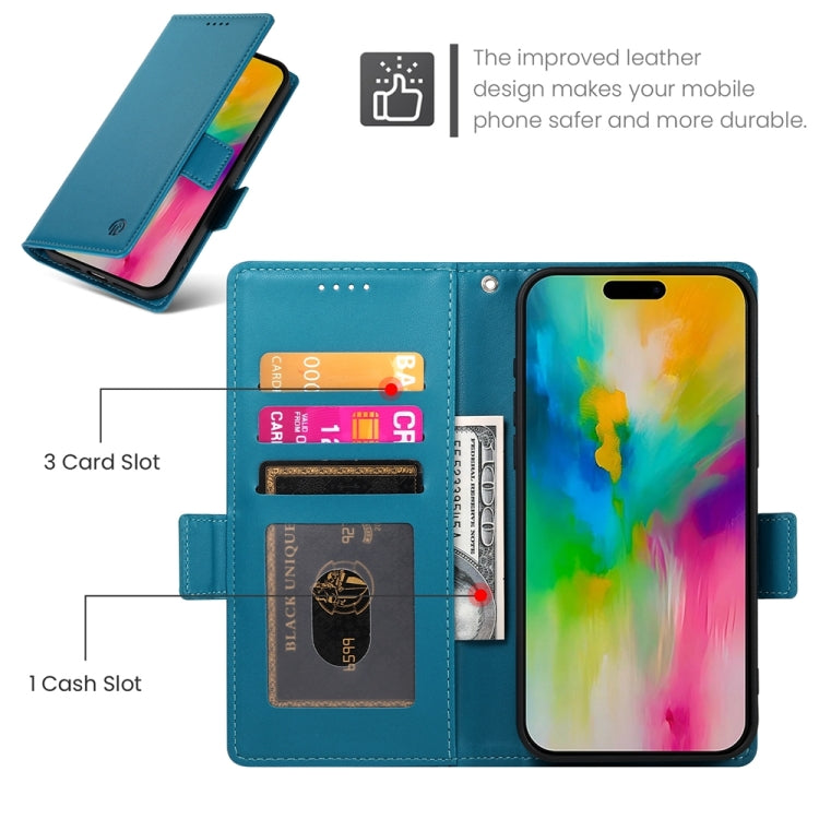 For iPhone 16 Pro Max Side Buckle Magnetic Frosted Leather Phone Case