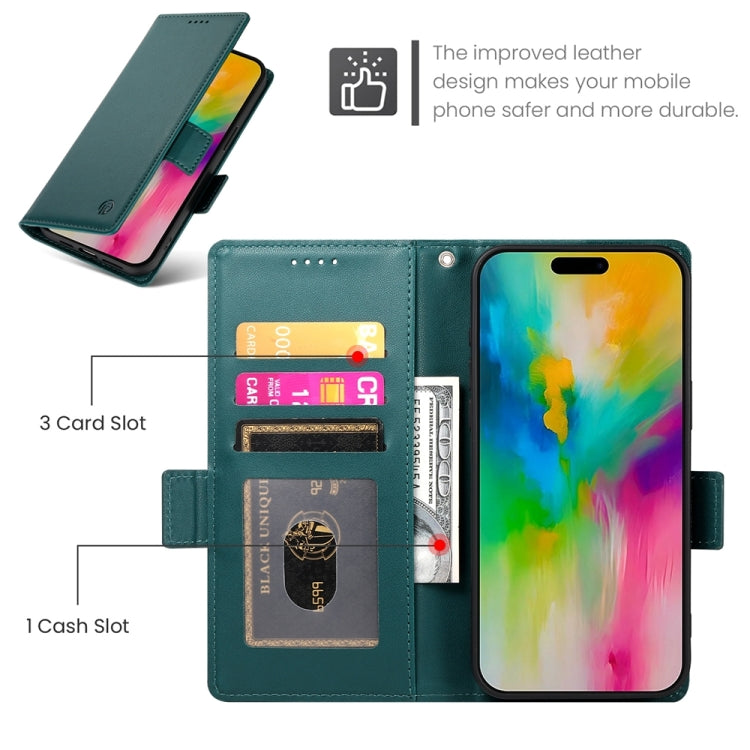 For iPhone 16 Pro Max Side Buckle Magnetic Frosted Leather Phone Case