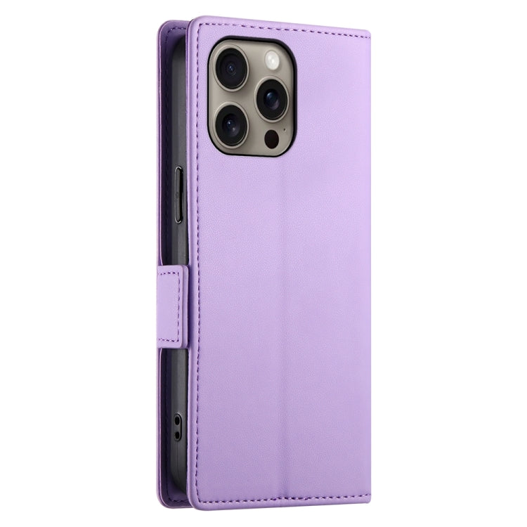 For iPhone 16 Pro Max Side Buckle Magnetic Frosted Leather Phone Case