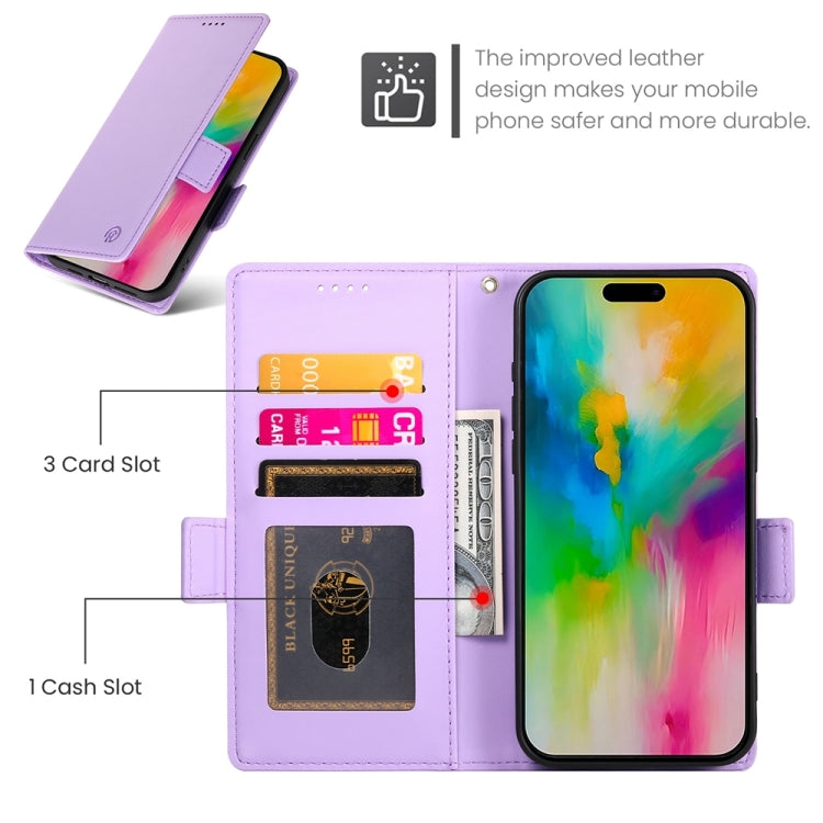 For iPhone 16 Pro Max Side Buckle Magnetic Frosted Leather Phone Case