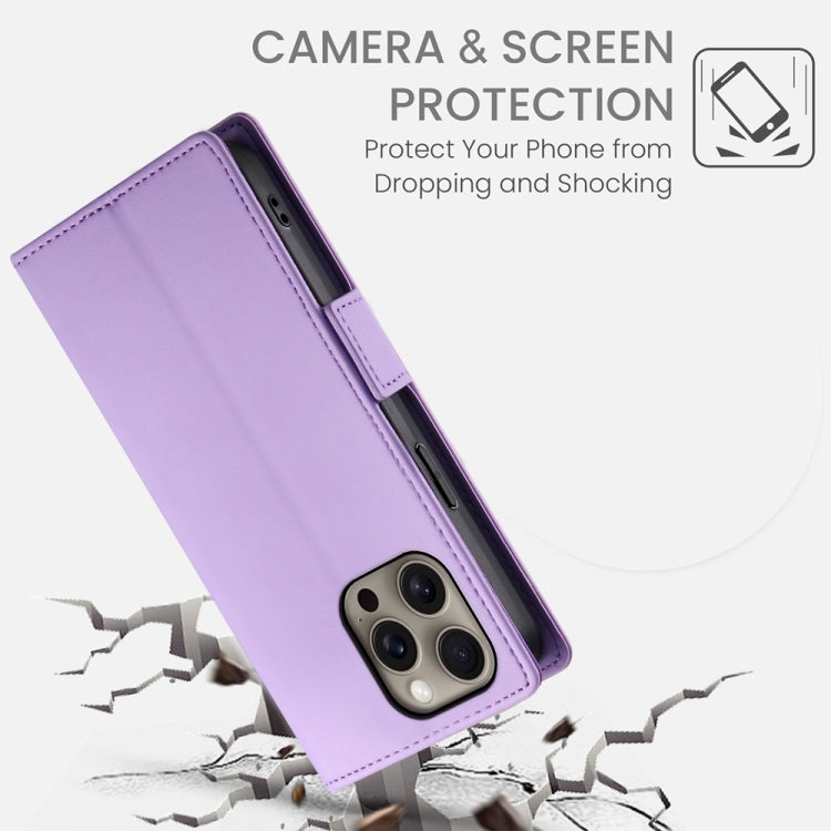 For iPhone 16 Pro Max Side Buckle Magnetic Frosted Leather Phone Case